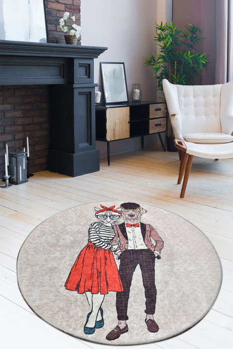 Conceptum Best Couple Alfombra Multicolor 100 cm Conceptum Best Couple Alfombra Multicolor 100 cm